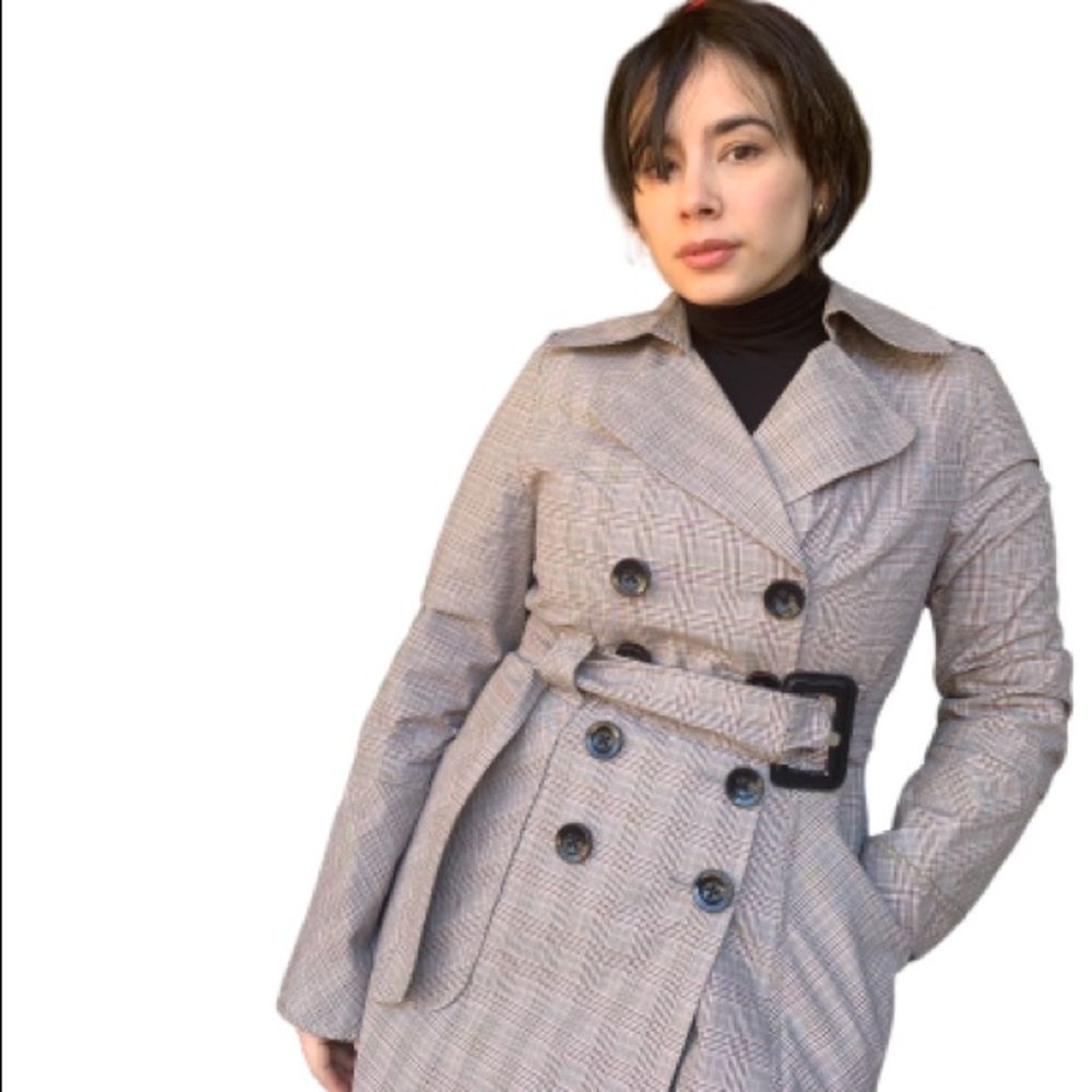 The Limited Plaid Trench Coat M size